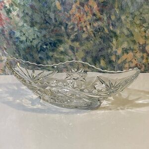 Anchor Hocking Clear Glass Serving Bowl Butter Garnish Tray Holiday Treat